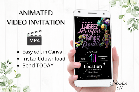 Animated Mardi Gras Invitation: A Festive Digital Template