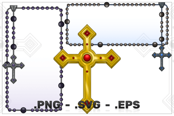 Designing with Faith: Using the Christian Rosary Frame Vector