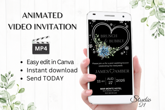 Elevate Your Winter Wedding with the W9259 Digital Invite