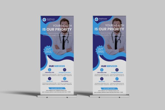 Medical Rollup Banner Design Template: Professional Healthcare Visuals
