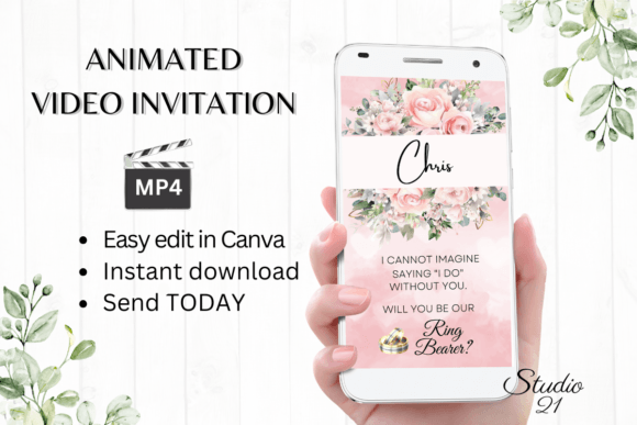 Pink Roses Ring Bearer Proposal: A Digital Invitation Guide