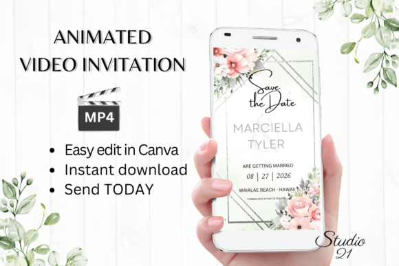 Pink Save the Date Announcement W2274: A Modern Script for Instant Connection